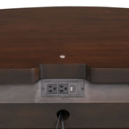 Traditional Style Nightstand with Power Outlet - Dark Cherry