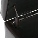 Coffee Brown Storage Ottoman with Safety Hinge - Tufted Detail