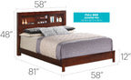 Transitional Storage Bed with Headboard Shelving - Multiple Colors
