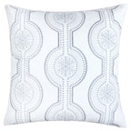 Holiday Throw Pillow with Snowflake Embroidery - 20x20 Inch