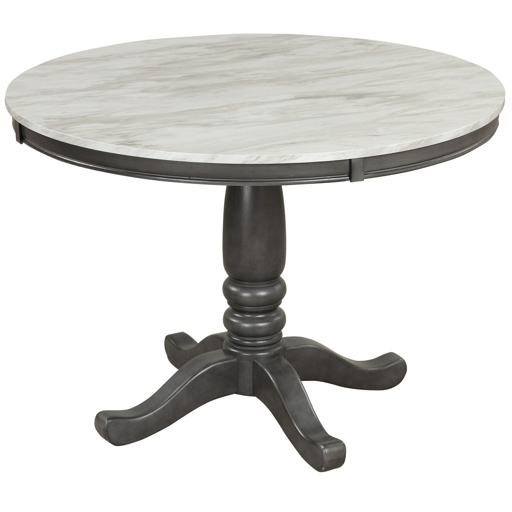 5-Piece Solid Wood Dining Set — White or Dark Gray