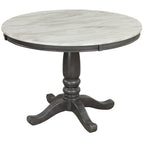 5-Piece Solid Wood Dining Set — White or Dark Gray