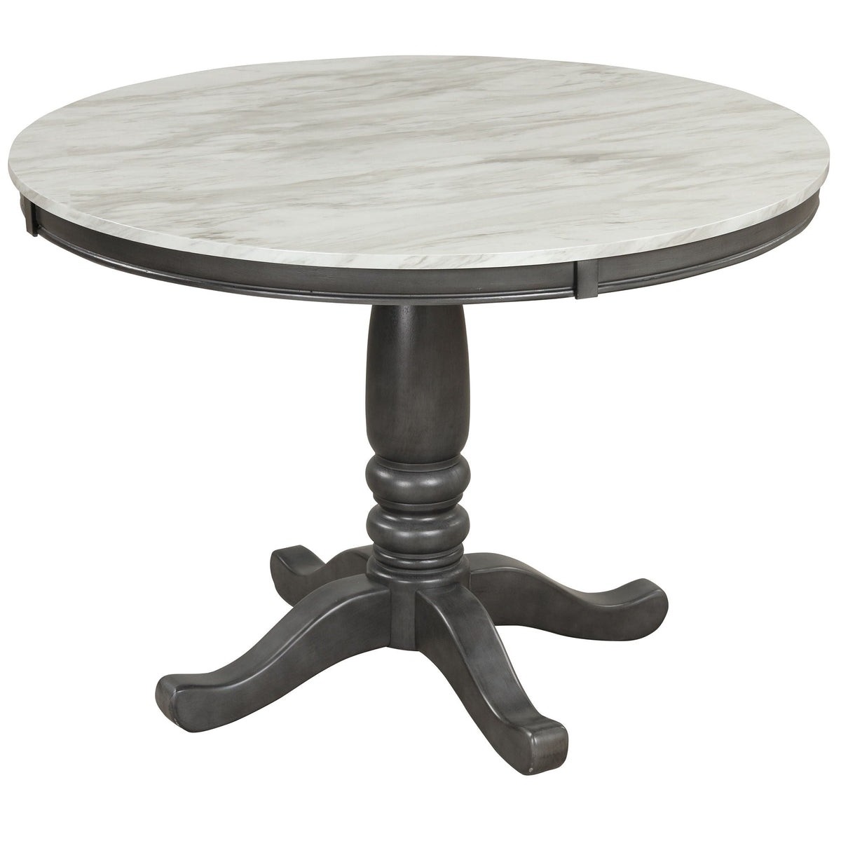 5-Piece Solid Wood Dining Set — White or Dark Gray