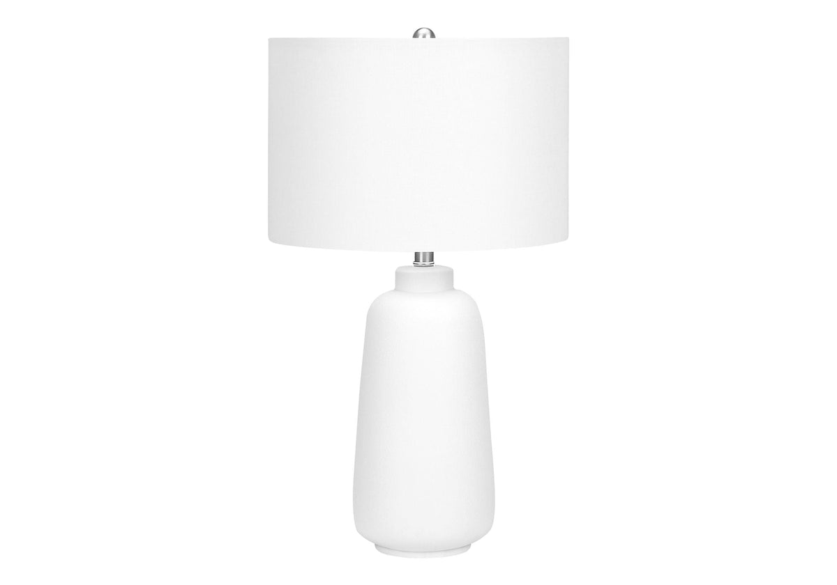 Modern Ceramic Table Lamp with Ivory Shade - Cream