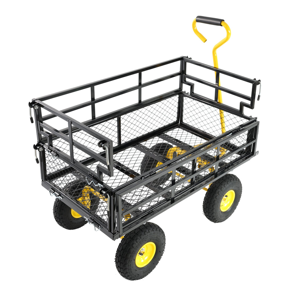 Outdoor Wagon Cart with Metal Frame - Green