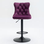 Modern Adjustable Swivel Barstools with Tufted Back - Multiple Colors (Set of 2)