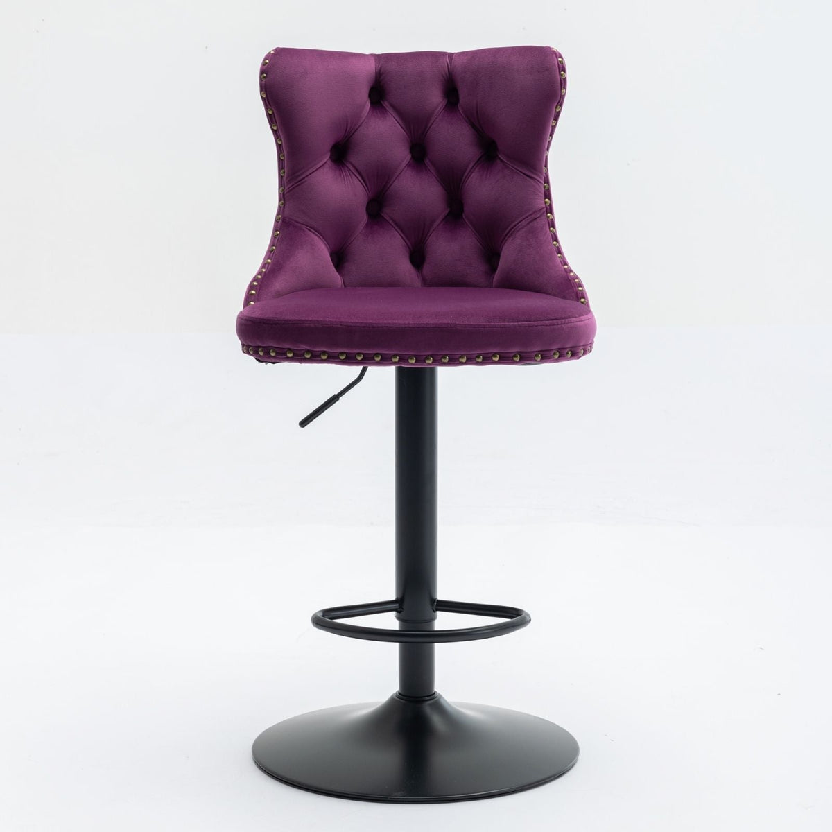 Modern Adjustable Swivel Barstools with Tufted Back - Multiple Colors (Set of 2)