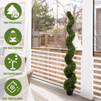 Artificial Outdoor UV Resistant Boxwood Topiary Spiral Tree - Green