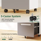 2-Drawer Mobile File Cabinet with Lock - White
