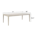 Expandable Dining Table with Metal Inlay - Vanilla White