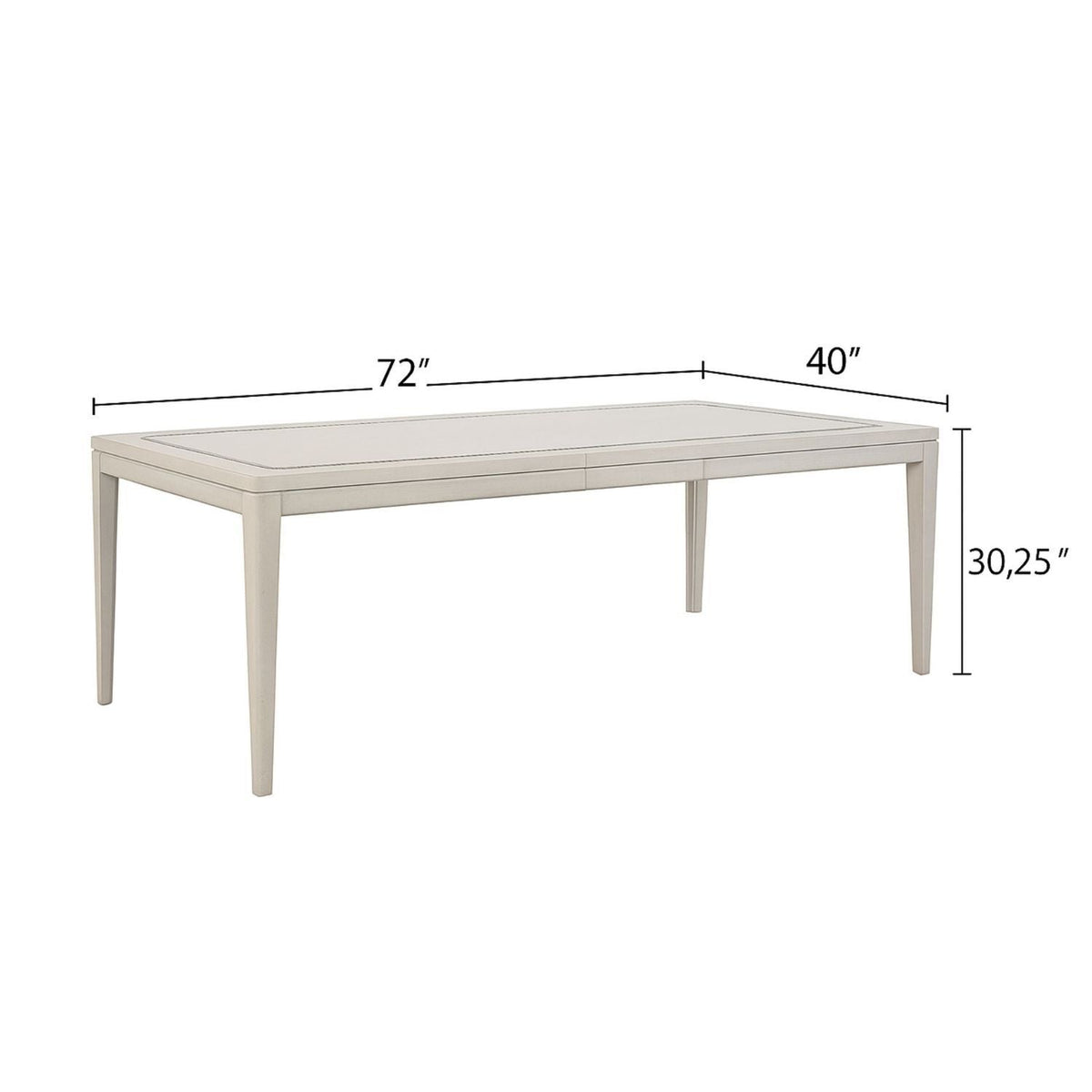 Expandable Dining Table with Metal Inlay - Vanilla White