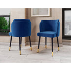 Modern Dining Chair with Solid Wood Frame and Wave Stitching - Multiple Colors