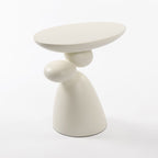 Lucky Stone Shaped Table with Sculptural Base – White, Black, or Gray