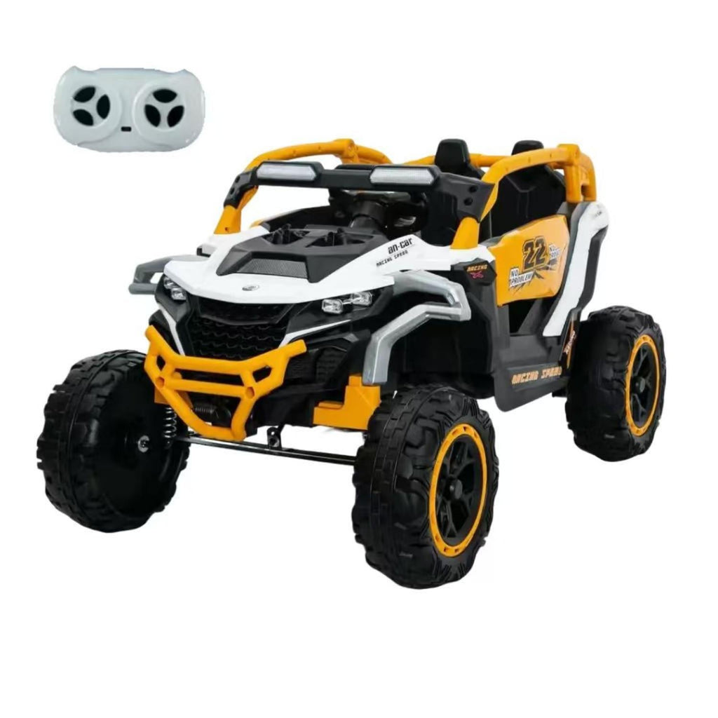 12V Kids Electric Truck Ride-On with Remote Control & Suspension - Yellow/White