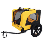 Pet Bike Trailer with Steel Frame and Foldable Design - Red