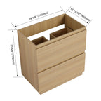 Modern Freestanding Bathroom Vanity Cabinet with Double Drawer - Light Brown or Dark Brown