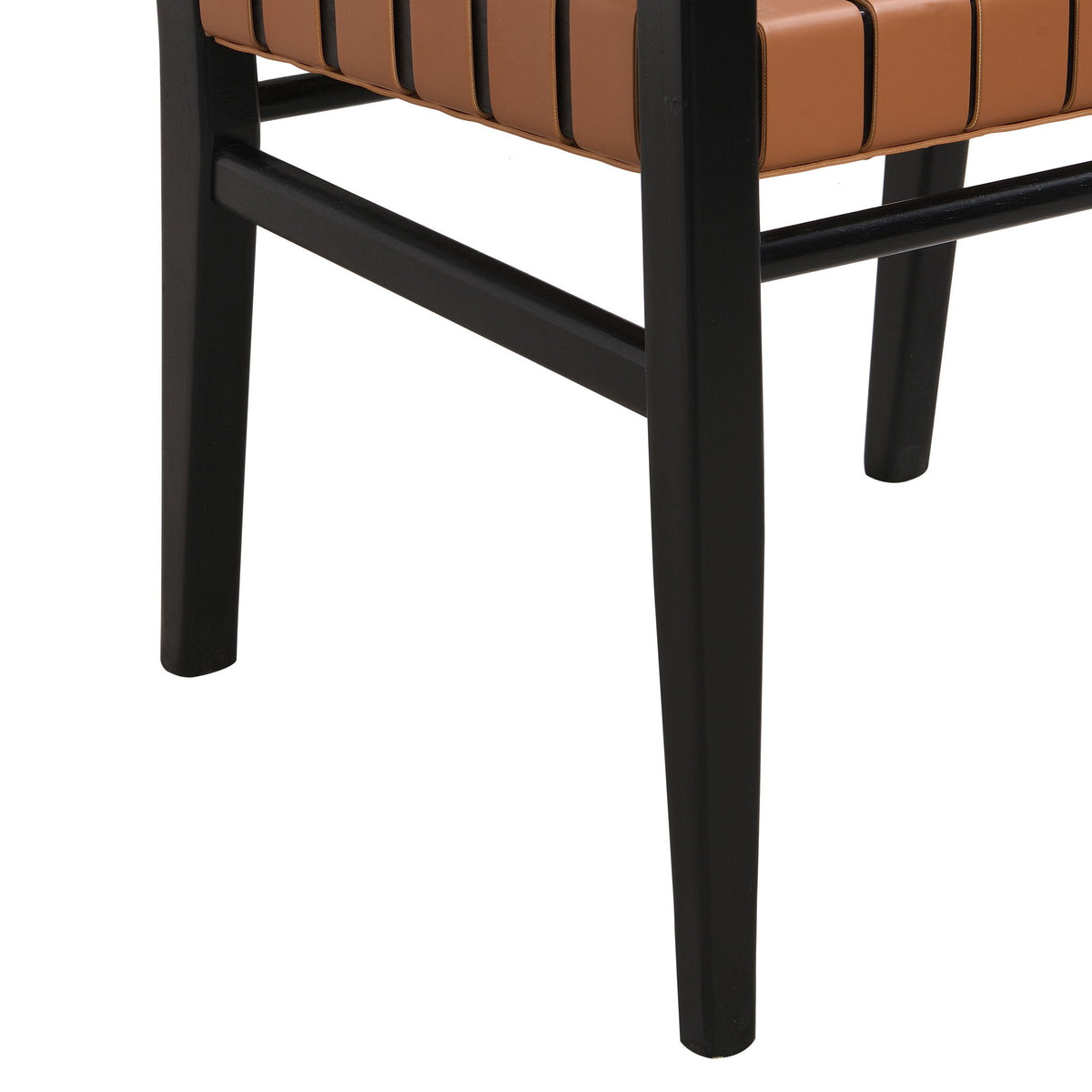 Modern Upholstered Dining Chair with Ergonomic Comfort - Black or Light Brown