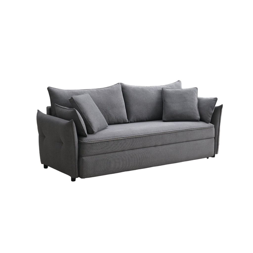 Irina Pull-Out Sleeper Sofa with Storage and Removable Cushions - Dark Gray or Blue