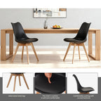 Medieval Dining Chair Set of 4 with Sturdy Plastic Frame - White or Black