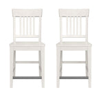 Slat Back Counter Stools with Easy Assembly - White
