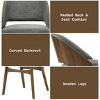 Gray Walnut Side Chair Set with Padded Cushion - Set of 2