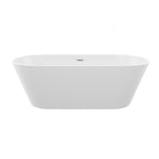 Gloss Freestanding Soaking Bathtub with Overflow and Drain - White