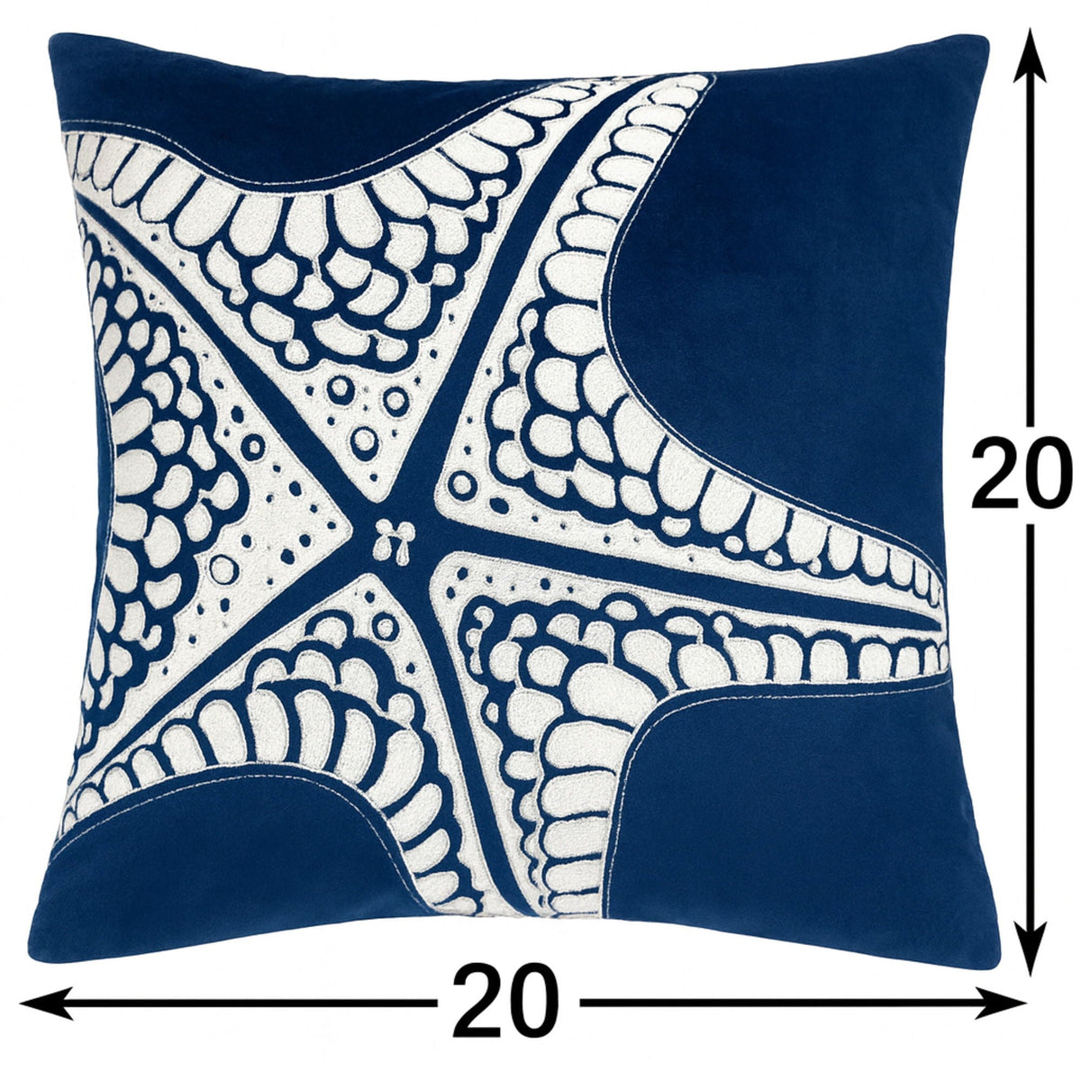 Seastar Starfish Pillow Cover with Reinforced Stitching - Indigo