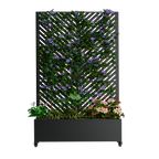Metal Planter Box with Trellis - Black