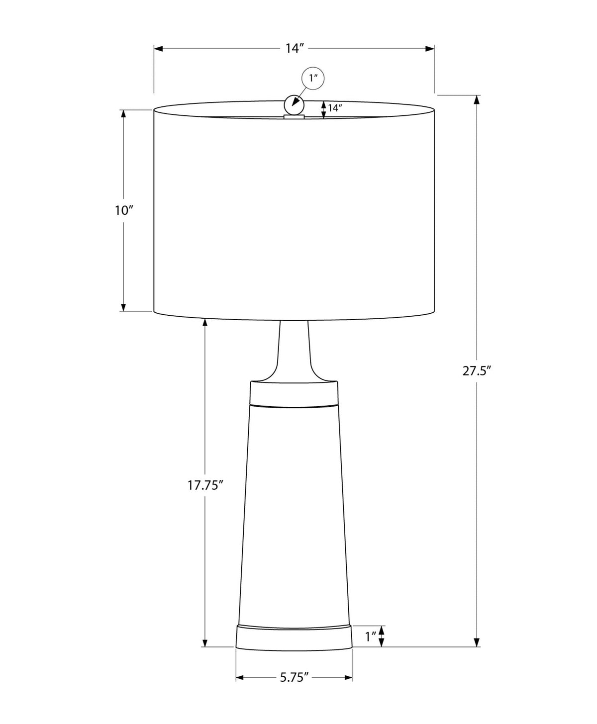 Contemporary Table Lamp with Linen Shade - Black & Cream