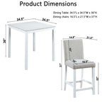 Counter Height 5 Piece Dining Table Set with Upholstered Chairs - Gray, White, Dark Gray