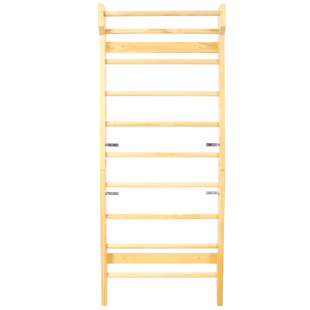 Natural Swedish Ladder Stall Bars Set for Physical Therapy & Gymnastics with High Weight Capacity