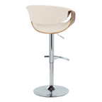 Mid Century Modern Adjustable Barstool Set with Swivel and Footrest - Multiple Colors
