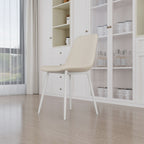 Modern Kitchen Dining Chairs Set of 4 with Linen Padding - Beige