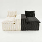 Luxury Multifunctional Sofa for Living Room with Adjustable Layout - Black, Dark Green, White, Pink