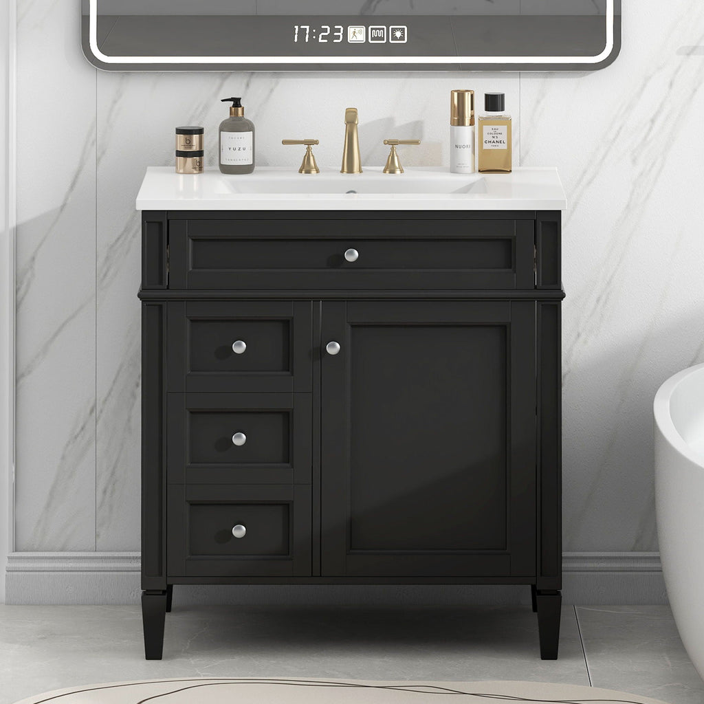 Bathroom Vanity with 2 Drawers and Tip-Out Storage - Multiple Colors