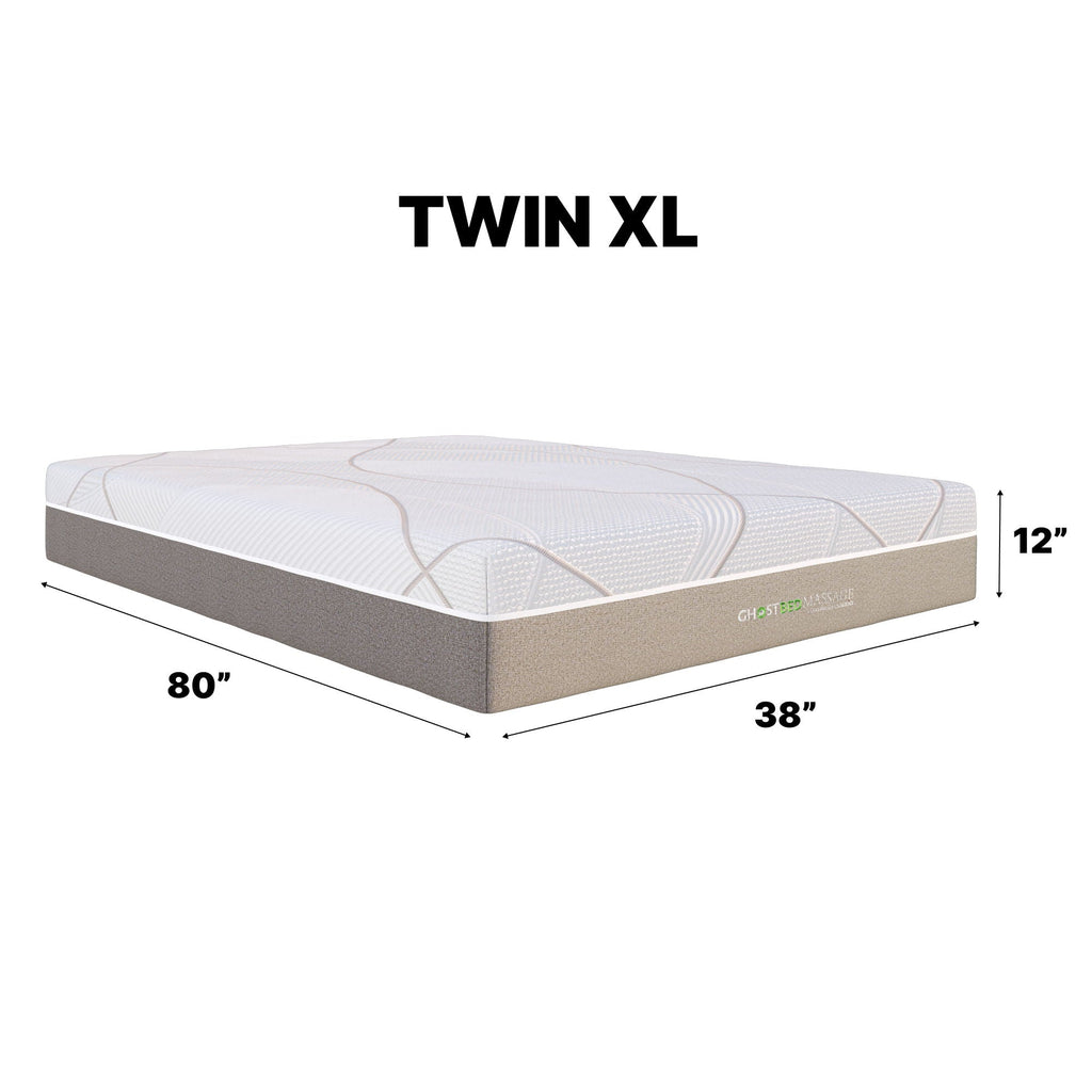 12" Profile Massage Mattress Hybrid with Pneumatic Air Cell Technology - White