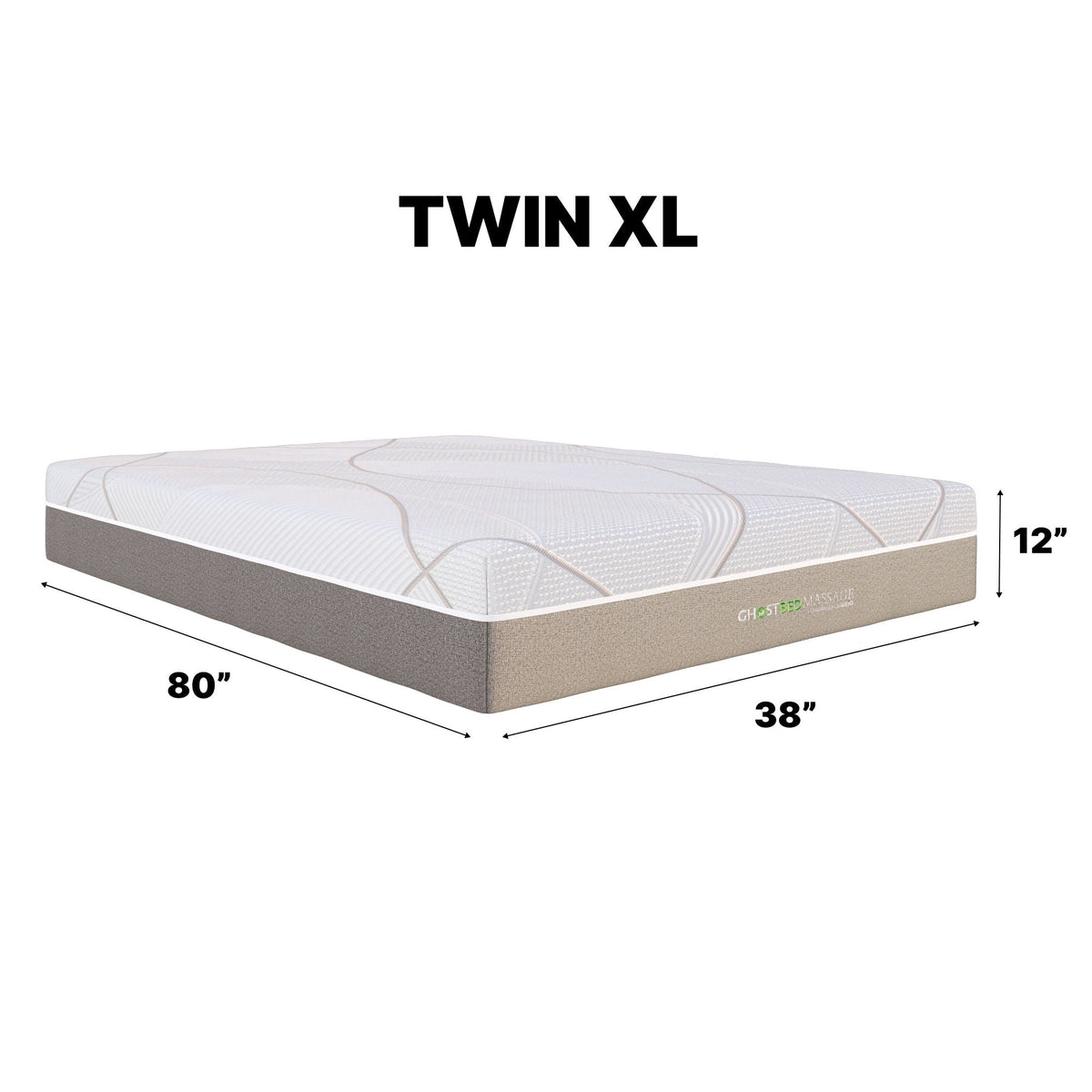 12" Profile Massage Mattress Hybrid with Pneumatic Air Cell Technology - White