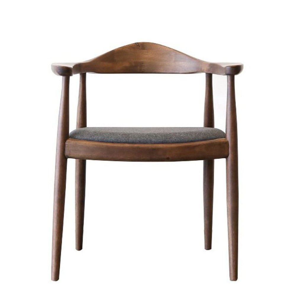 Mid-Century Modern Dining Chair with Armrests - Dark Gray or Dark Brown
