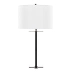 Cosmo Contemporary Table Lamp with Drum Shade - Black or Bronze