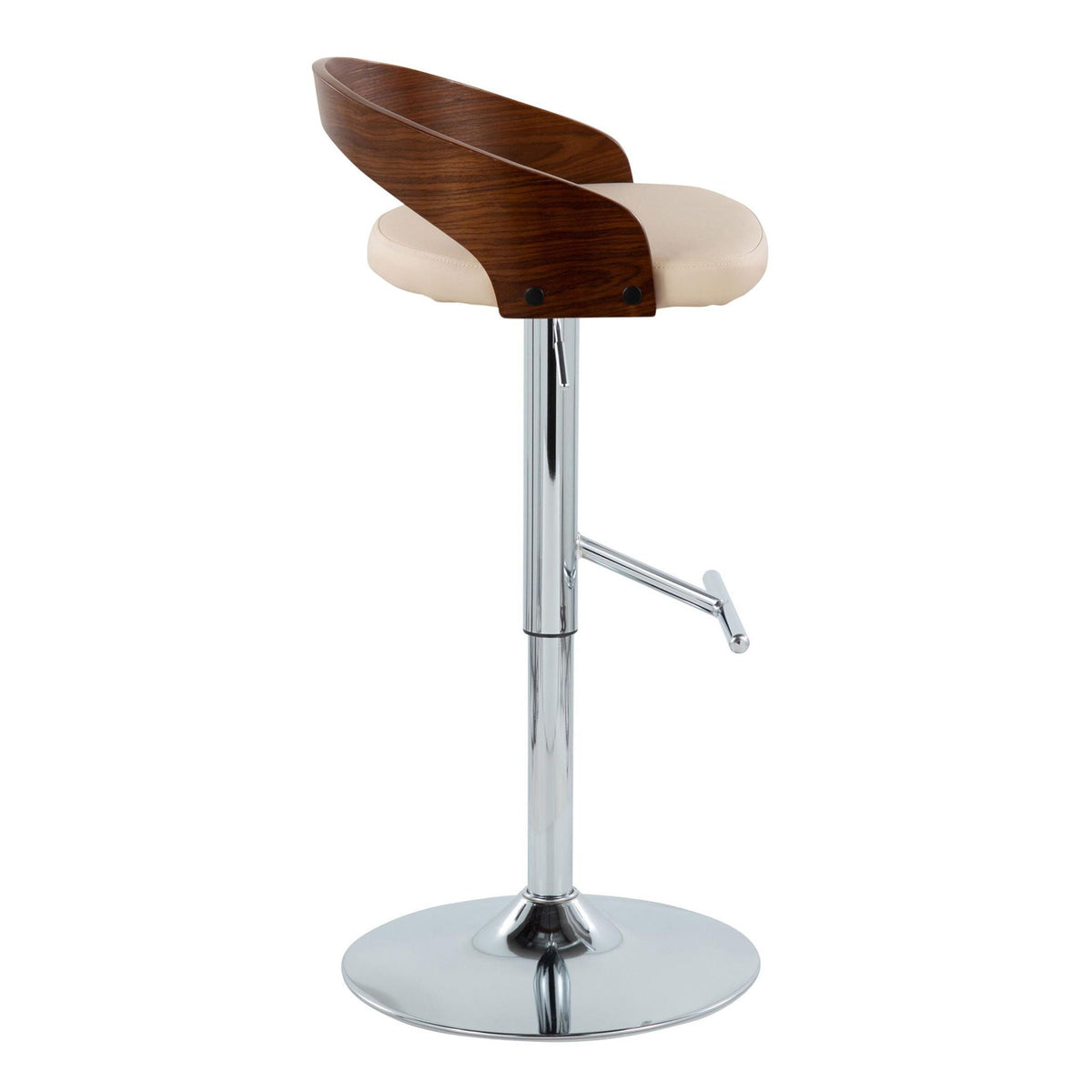Mid Century Modern Adjustable Height Barstool Set with Swivel - Beige