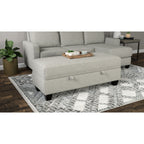 Drason Storage Ottoman with Concealed Storage - Gray or Light Brown