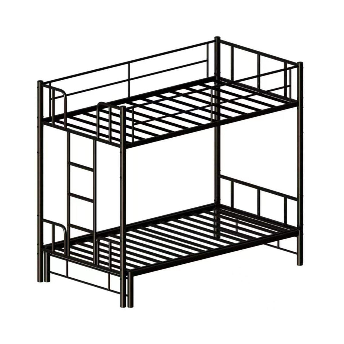Twin Size Metal Pull-Out Bunk Bed with Ladder - Metal