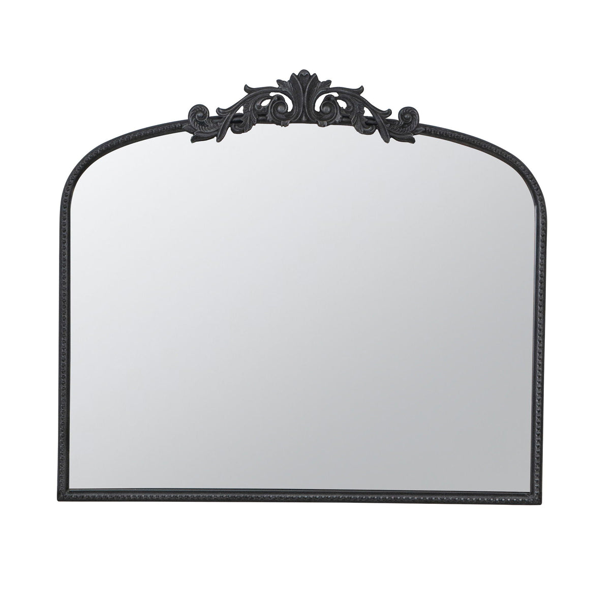 Baroque Inspired Arch Wall Mirror with Ornate Design - Gold or Black