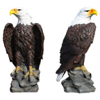 Large Standing Bald Eagle Garden Statue with Hand-Painted Detail - Brown