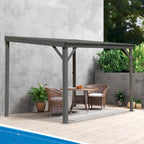 8' x 10' Lean To Gazebo with Upgraded Drainage System - Gray