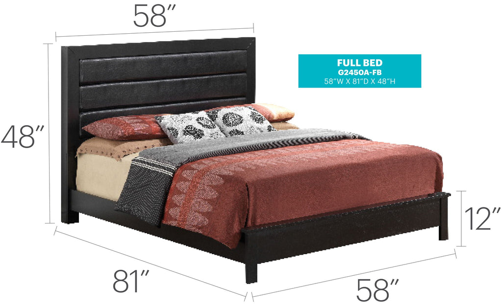 Transitional Modern Panel Bed with Wood Construction - Multiple Colors