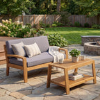 2 Piece Outdoor Conversation Set with Water-Resistant Cushions - Multiple Colors