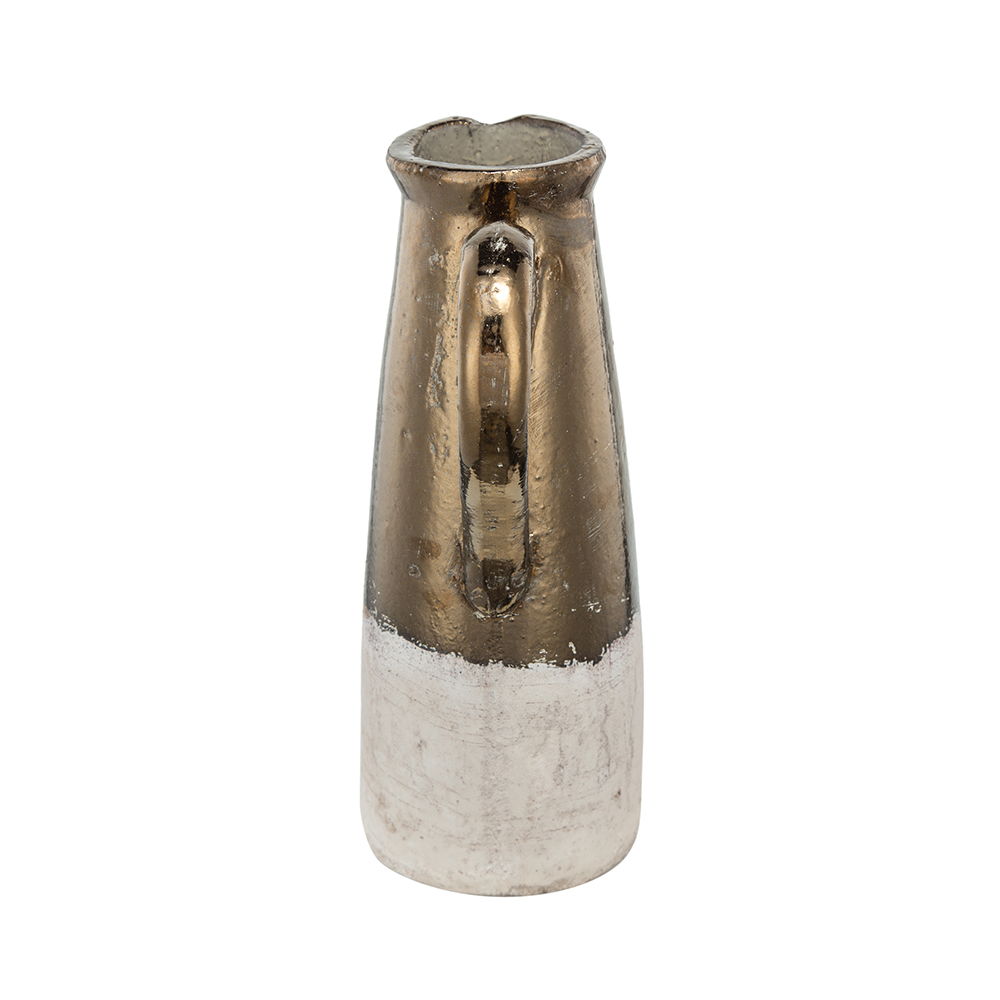 Gold Terracotta Pitcher Vase with Durable Ceramic Construction - Gold
