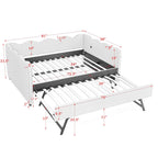 Gingham Daybed with USB Charging Port and Wave-Shaped Design - Multiple Colors