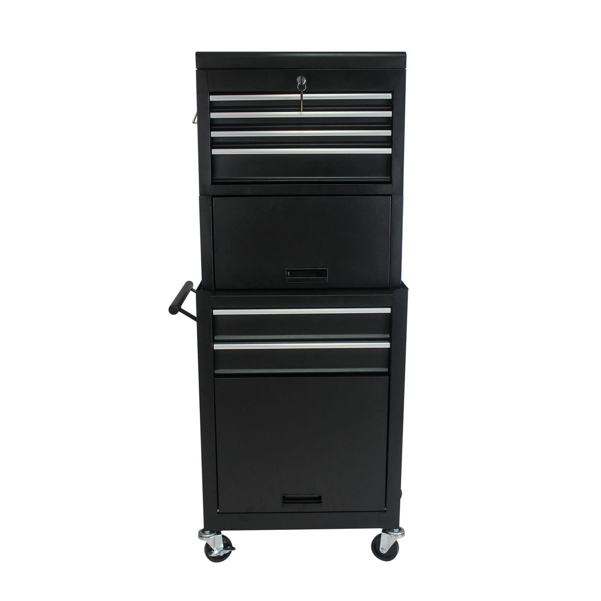 6 Drawer Lockable Tool Cabinet with Detachable Toolbox - Black, Red, or Blue